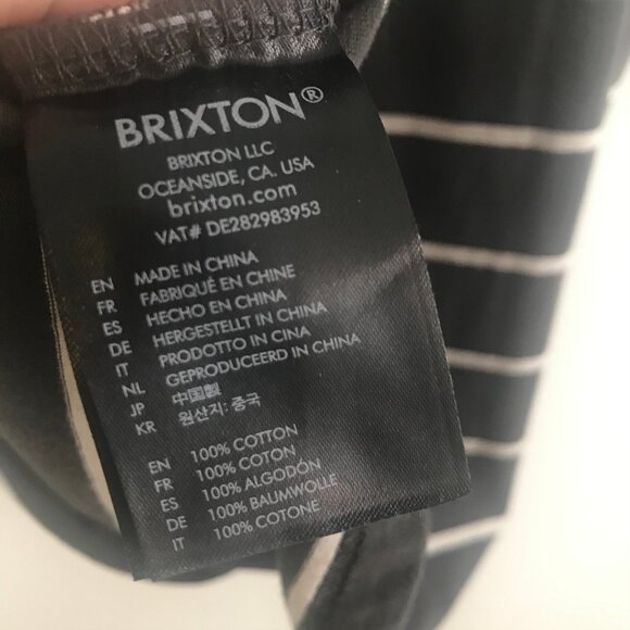 Brixton Short Sleeve Striped Tee XS NWT - Picture 8 of 13